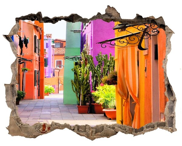 Autocolant de perete gaură 3D O stradă colorată din Mexic