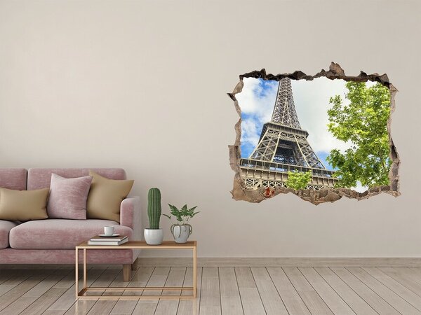 Autocolant de perete gaură 3D Turnul Eiffel din Paris