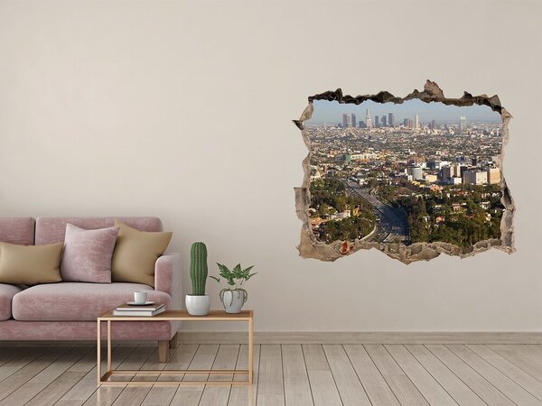 Fototapet un zid spart cu priveliște Vedere a orașului Los Angeles