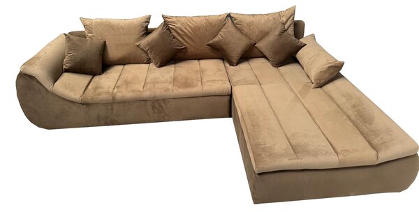Coltar extensibil ROSARIO - OANA, bej / maro, 300x200x76 cm (varianta dreapta)