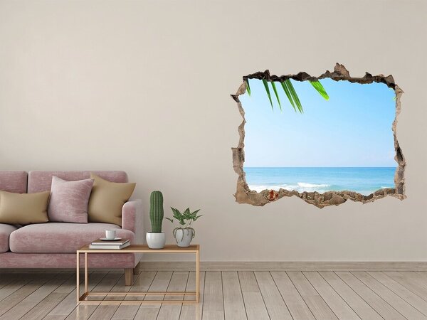 Autocolant gaură 3D Paradis tropical la malul mării