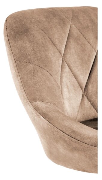 Scaun bar H101, bej/negru, stofa catifelata/metal, 47x45x84 cm