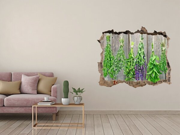 Autocolant autoadeziv gaură Grădina de plante aromatice din spatele zidului