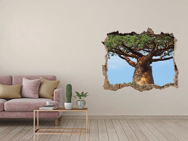 Autocolant gaură 3D Baobab într-o gaură în perete