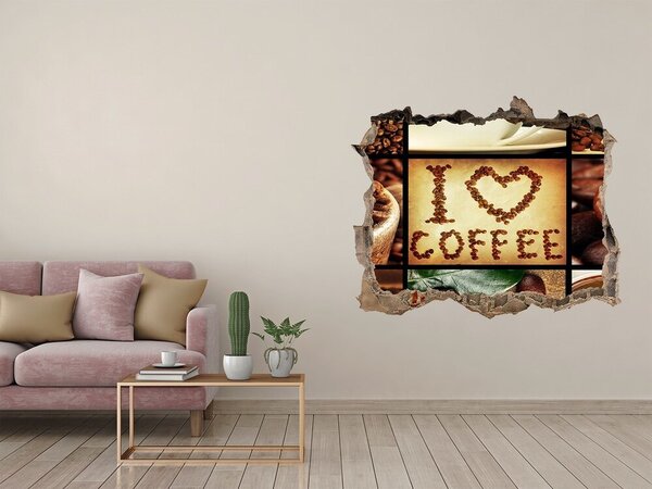 Autocolant 3D gaura cu priveliște Cafeaua în inimă