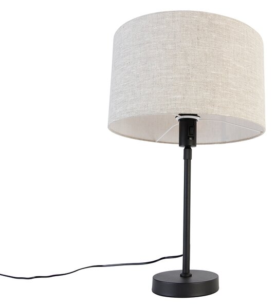 Lampă de masă neagră reglabilă cu abajur gri deschis 35 cm - Parte