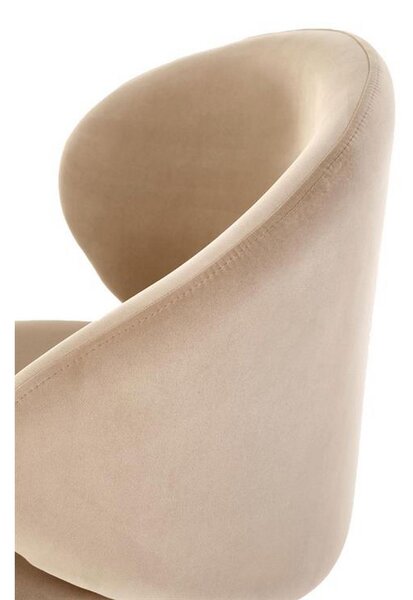 Scaun bar H121, bej/negru, stofa catifelata/metal, 51x50x92 cm