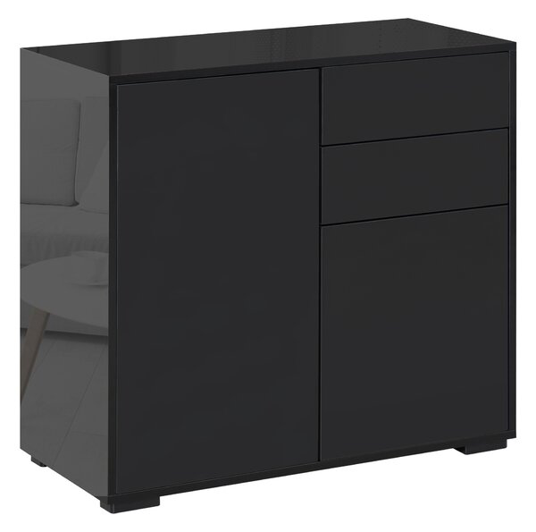 HOMCOM Mobilier multiuz cu 2 sertare si 2 dulapuri, deschidere cu presiune, 79x36x74cm | Aosom Romania