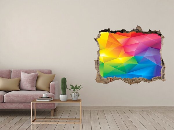 Fototapet un zid spart cu priveliște Un curcubeu colorat pe perete
