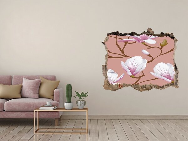 Fototapet 3D gaură în perete Motiv floral pe perete