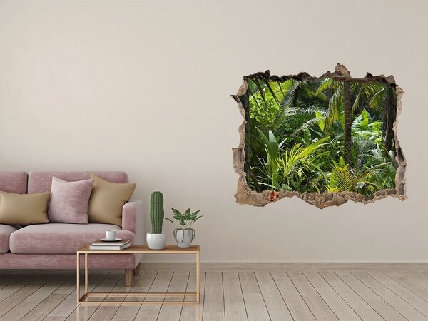 Autocolant un zid spart cu priveliște Jungla tropicală din spatele zidului
