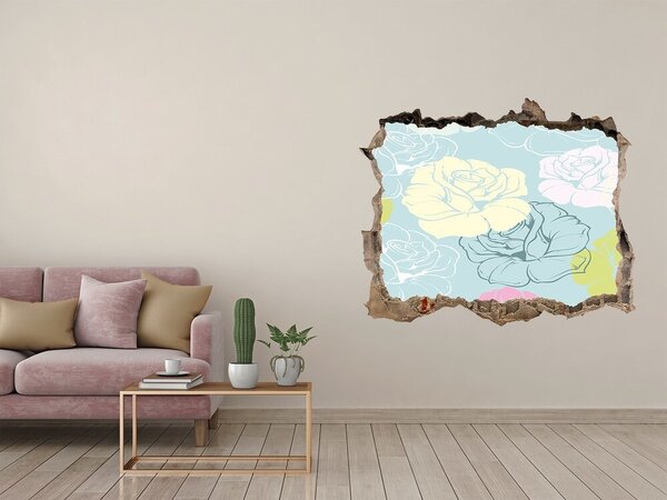 Autocolant gaură 3D Mural floral cu gaură în perete