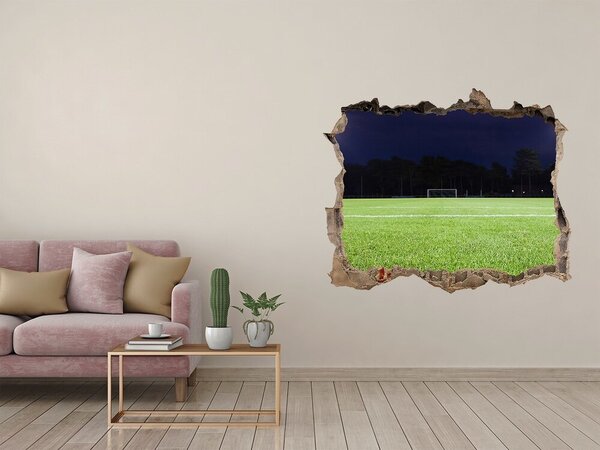 Autocolant 3D gaura cu priveliște Teren de fotbal noaptea