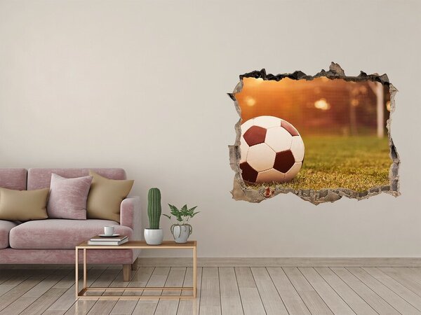 Autocolant de perete gaură 3D Fotbal pe teren
