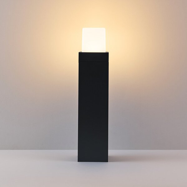 Molto Luce Bornă luminoasă LED FYNN-O, înălțime 45 cm, antracit, CCT IP65, pornit/oprit, Negru, Aluminiu, Modern, Piedestal pentru exterior