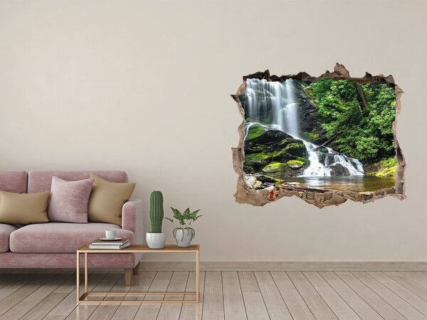 Fototapet 3D gaură în perete Cascadă în pădure