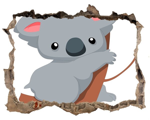Autocolant gaură 3D Koala într-un copac