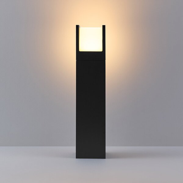 Molto Luce Bornă luminoasă LED FYNN-U, înălțime 45 cm, antracit, CCT IP65, pornire/oprire, Negru, Aluminiu, Modern, Piedestal pentru exterior