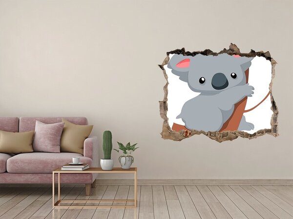 Autocolant gaură 3D Koala într-o gaură în perete
