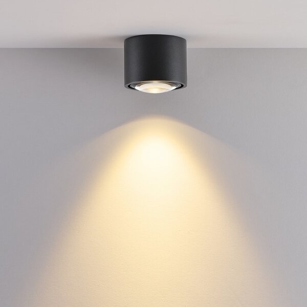 Molto Luce Lampă de tavan pentru exterior cu LED MAG MINI, negru, Ø 9 cm, CCT dimabil, IP44, reglabil, Negru, Baie, Aluminiu, Modern