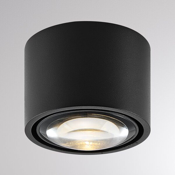 Molto Luce Lampă de tavan pentru exterior cu LED MAG MINI, negru, Ø 9 cm, CCT dimabil, IP44, reglabil, Negru, Baie, Aluminiu, Modern