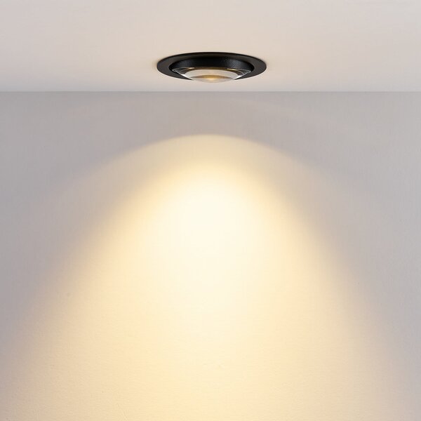 Molto Luce Plafonieră LED încastrată MAG MINI, negru, Ø 10 cm, CCT 18 V, Negru, Camera de zi / sufragerie, Aluminiu, Modern, Corpuri de iluminat încastrate rotunde
