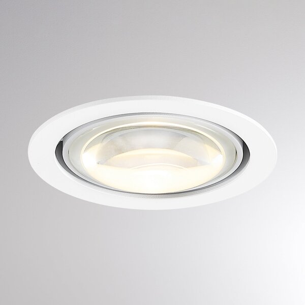 Molto Luce Plafonieră LED încastrată MAG MINI, albă, Ø 10 cm, CCT 18 V, Alb, Camera de zi / sufragerie, Aluminiu, Modern, Corpuri de iluminat încastrate rotunde