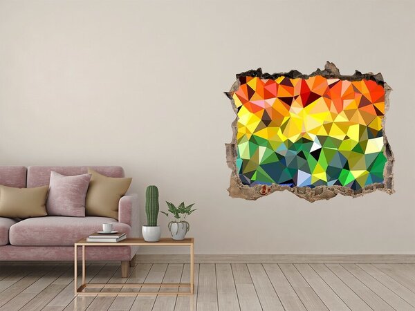 Autocolant de perete gaură 3D Gaură colorată în perete
