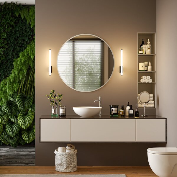 Molto Luce Aplică de perete LED VINA UP S, negru, înălțime 40 cm, IP44, CCT, Negru, Baie, Aluminiu, Modern