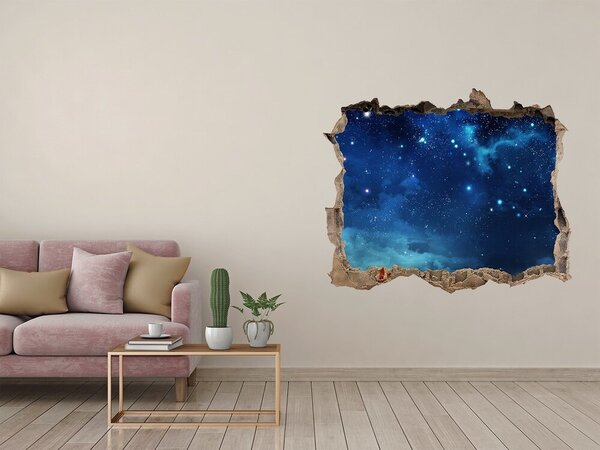 Fototapet 3D gaură în perete Spațiul cosmic din spatele peretelui