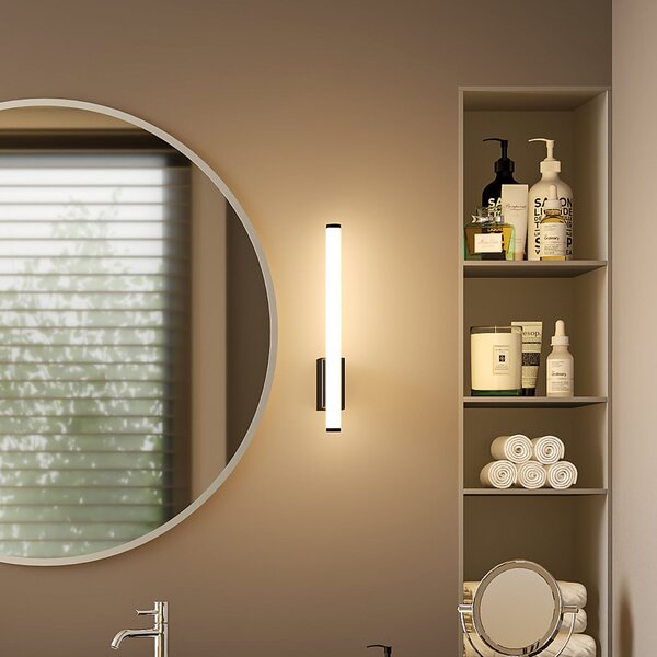 Molto Luce Aplică de perete LED VINA UP S, negru, înălțime 40 cm, IP44, CCT, Negru, Baie, Aluminiu, Modern