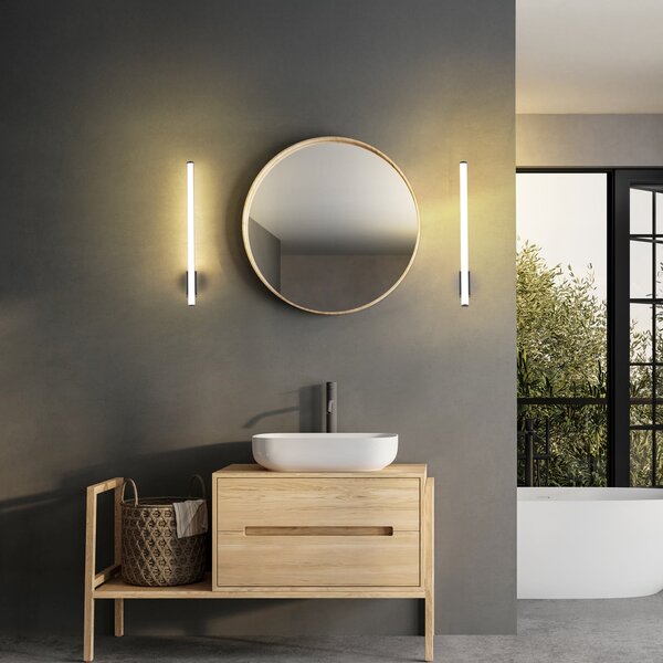 Molto Luce Aplică de perete LED VINA UP M, negru, înălțime 60 cm, IP44, CCT, Negru, Baie, Aluminiu, Modern