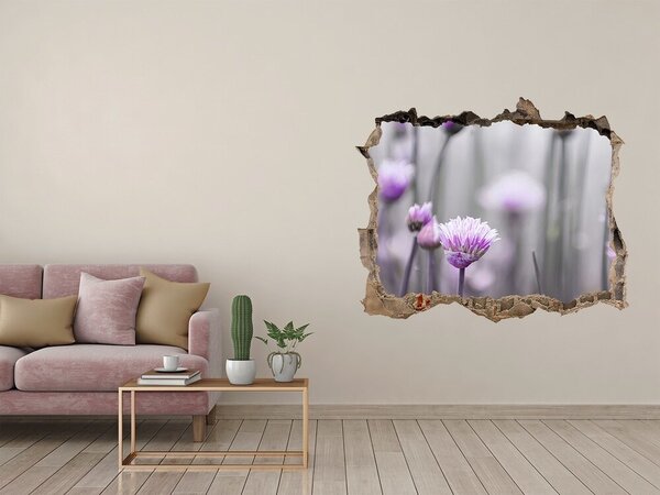 Autocolant gaură 3D Un paradis al florilor în spatele zidului