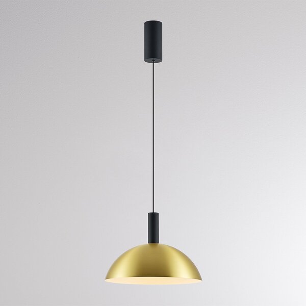 Molto Luce Lampă suspendată LED LORA II, alamă, Ø 24 cm, dimabilă, 40° CCT, reglabil, Auriu / Alamă, Camera de zi / sufragerie, Metal, Modern