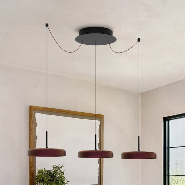 Molto Luce Lampă suspendată LED LORA III, negru, Ø 36 cm, dimabilă, 40° CCT, reglabil, Negru, Camera de zi / sufragerie, Metal, Modern
