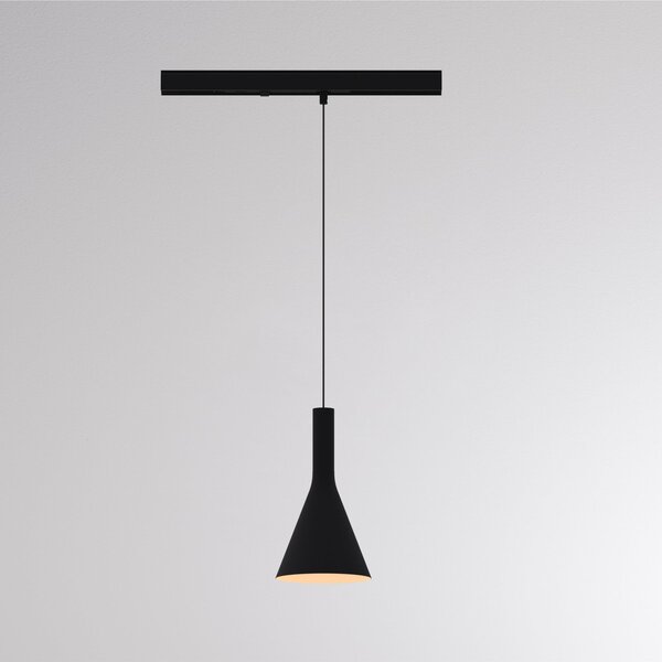 Molto Luce Lampa suspendată cu șină LED LORA I, negru, Ø 15 cm, 40° CCT, trifazată, Negru, Camera de zi / sufragerie, Metal, Modern, Sistem de șine