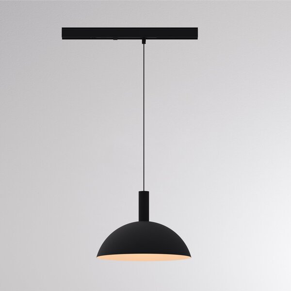 Molto Luce Lampă suspendată cu șină LED LORA II, negru, Ø 24 cm, 40°, CCT, trifazată, Negru, Camera de zi / sufragerie, Metal, Modern, Sistem de șine