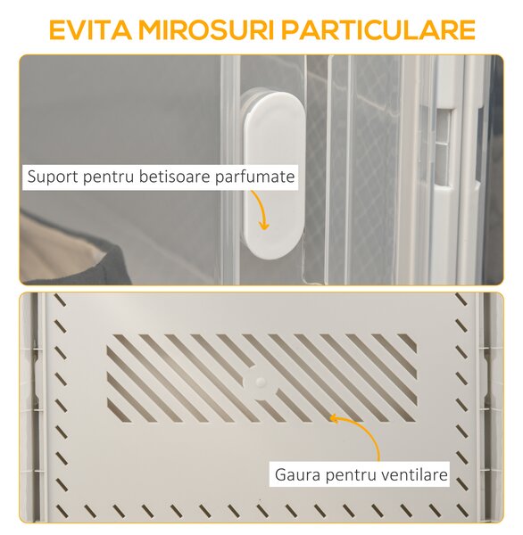 HOMCOM Dulap pentru pantofi modular cu orificii de ventilatie, 18 cuburi 28x36x21cm din plastic PP, alb si transparent | Aosom Romania