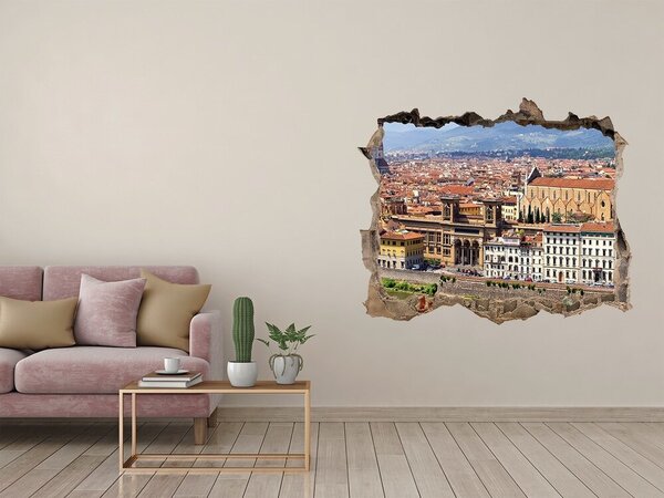 Autocolant de perete gaură 3D Vedere a Florenței