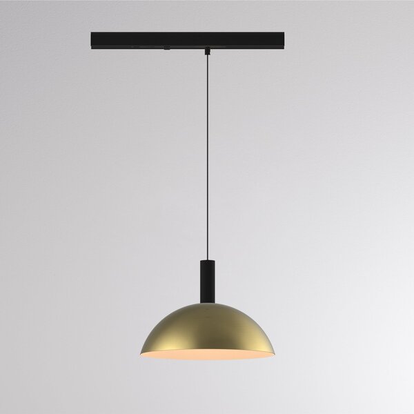 Molto Luce Lampa suspendată cu șină LED LORA II, alamă, Ø 24 cm, 40°, CCT, trifazată, Auriu / Alamă, Camera de zi / sufragerie, Metal, Modern, Sistem de șine