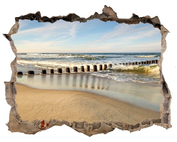 Autocolant un zid spart cu priveliște Plaja de la marea baltică