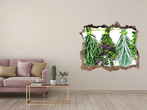 Fototapet un zid spart cu priveliște Grădina de plante aromatice „Gauă în perete”