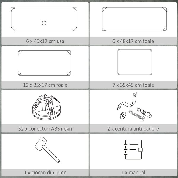 HOMCOM Mobilier Modular pentru Încălțăminte, 6 Cuburi Design Semicristal din PP și ABS, 45x35x17cm, Alb, Soluție Compactă | Aosom Romania