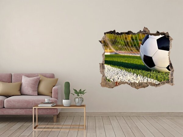 Autocolant gaură 3D Fotbal în acțiune