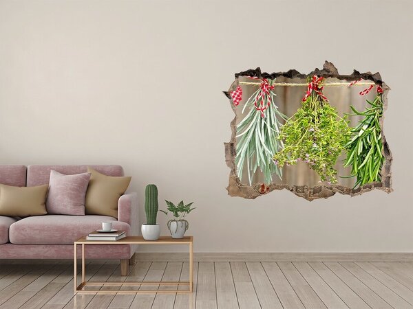 Fototapet 3D gaură în perete Grădina de plante aromatice în ruine