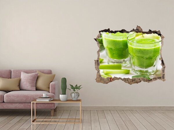 Fototapet 3D gaură în perete Cocktail verde pentru sănătate