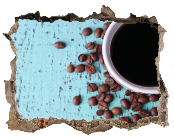 Autocolant de perete gaură 3D Cafea neagra