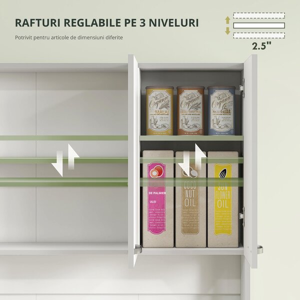 HOMCOM Dulap Suspendat de Bucătărie Albastru din Lemn Spațiu Amplu de Stocare 101x39x180cm Design Modern | Aosom Romania