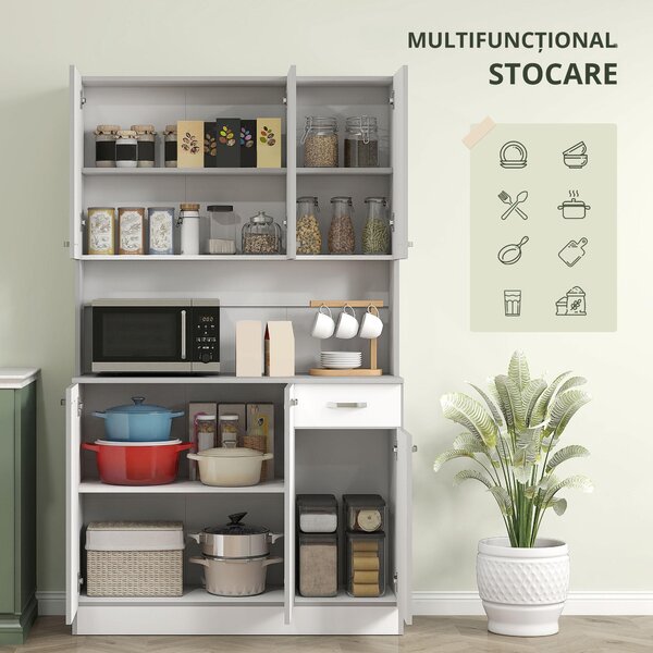 HOMCOM Dulap Suspendat de Bucătărie Albastru din Lemn Spațiu Amplu de Stocare 101x39x180cm Design Modern | Aosom Romania