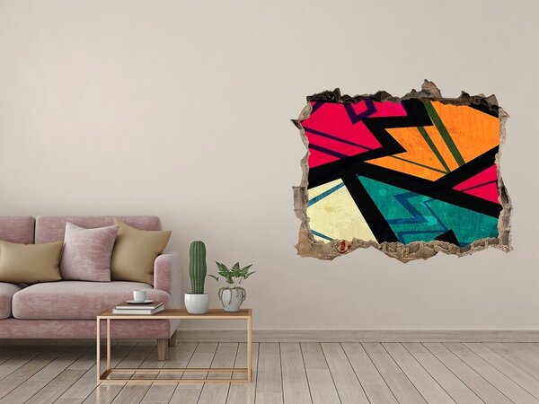 Autocolant gaură 3D O pictură murală colorată într-o gaură din perete